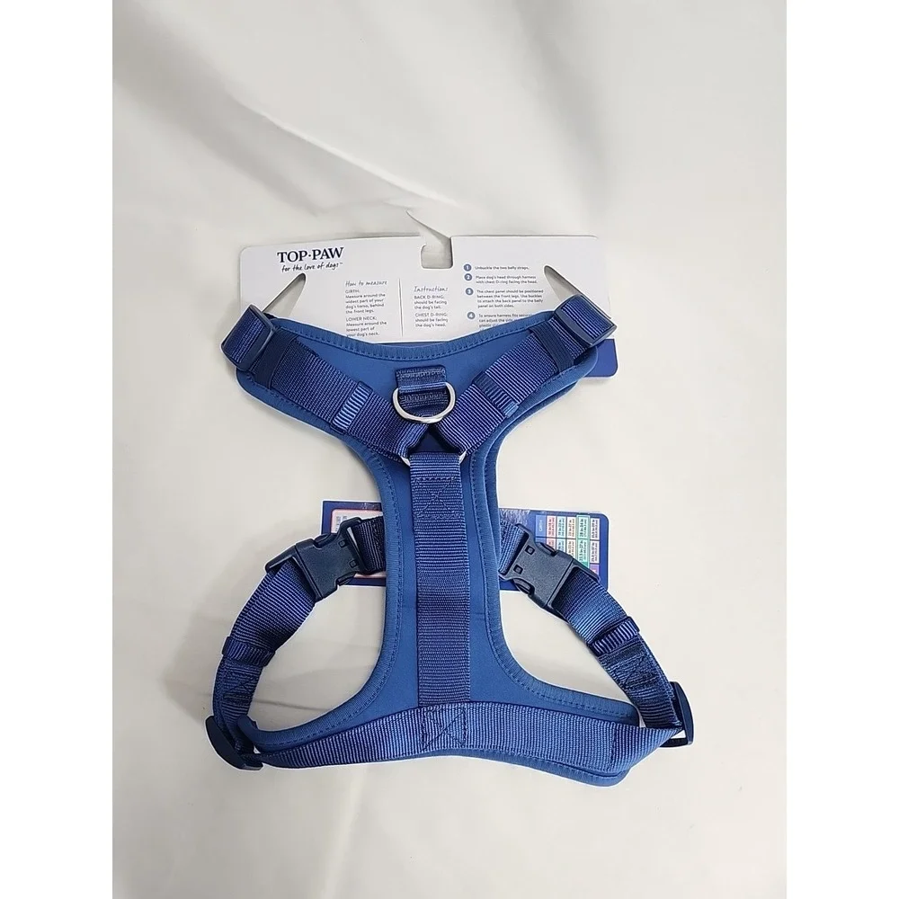 Top Paw Neoprene ROYAL BLUE Adjustable Harness Large ~ New! ~ Great For Pullers!